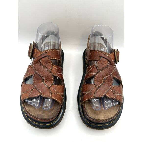Dr. Martens VTG Y2K 90s Brown Leather Chunky Fisherman Sandals Womens US 7 - Picture 2 of 12